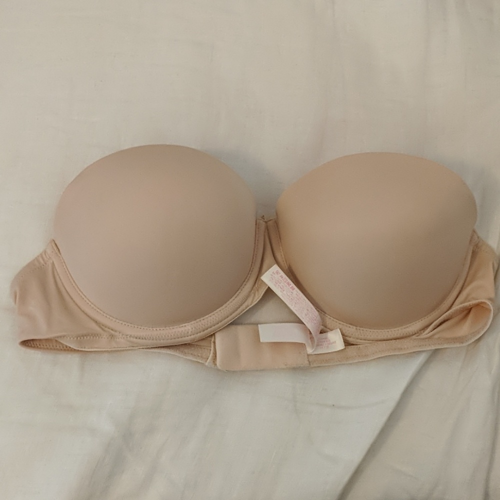 VS Pink nude strapless bra 34b